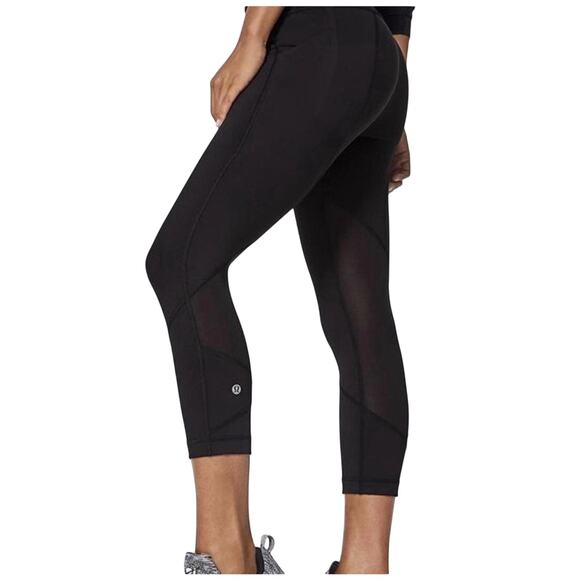 Lululemon Black Pace Revival Crop 22” Leggings Size 4 - Picture 1 of 12